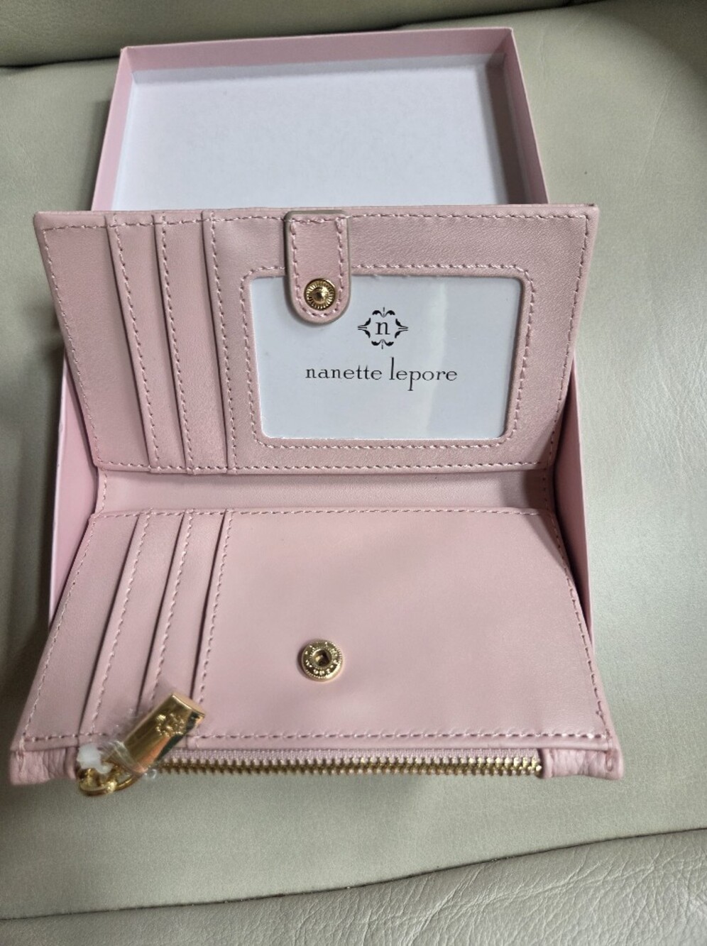 New Nanette Lepore Pink Pebbled Faux Leather Wallet - Picture 2 of 3